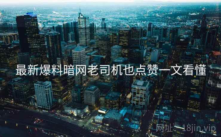 最新爆料暗网老司机也点赞一文看懂